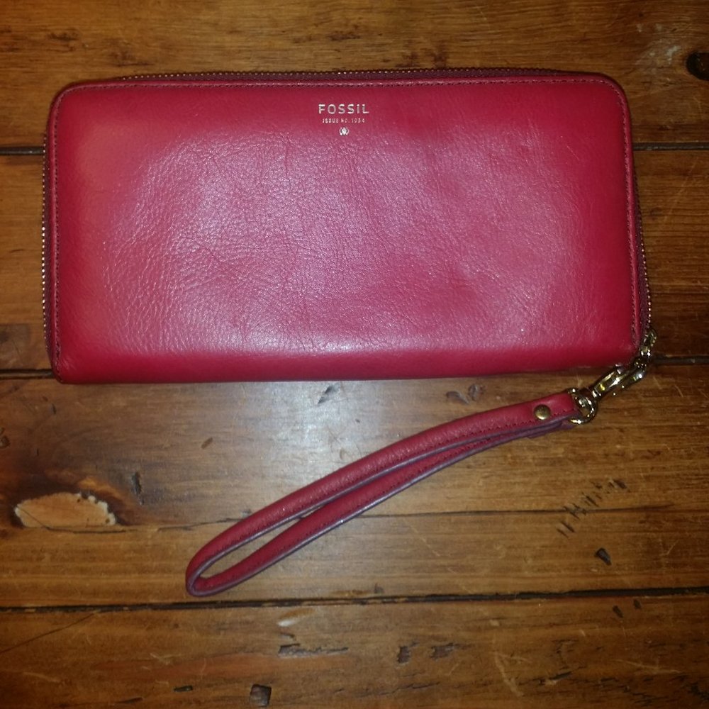 Fossil Red Clutch Wallet - image 1
